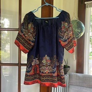 Vibrant bohemian style top